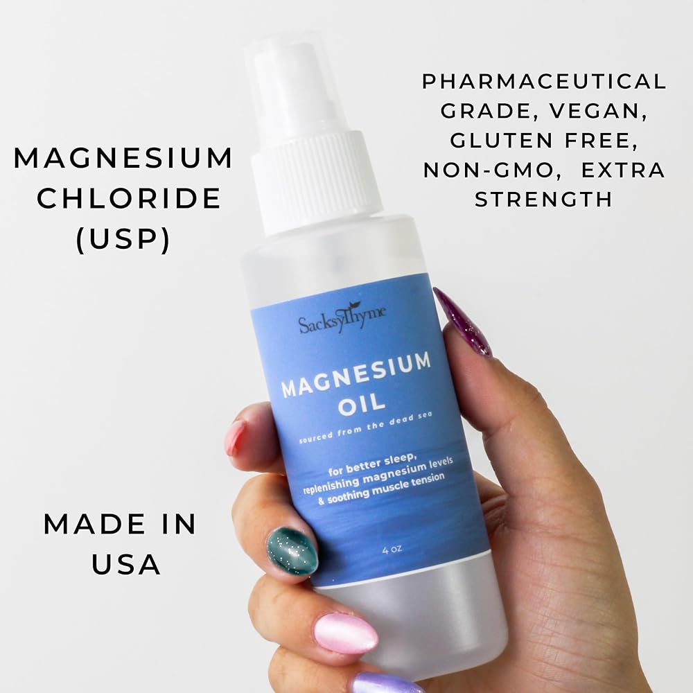 Sacksy Thyme Magnesium Oil Spray for Muscle Relaxation - 8oz - image 2