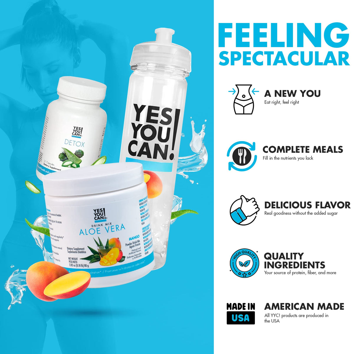 Yes You Can! Detox Kit Bundle, Capsules, Aloe Vera Mix & Bottle