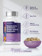 Horbäach Resveratrol Berberine Grape Seed & Quercetin - 120 Capsules - image 5