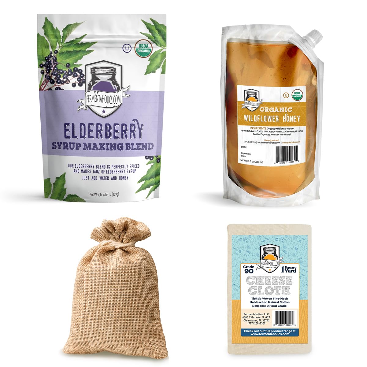 Fermentaholics USDA Organic Elderberry Syrup Making Kit - 16 fl oz