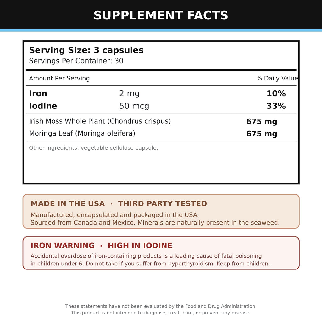 Alkaline Herb Sea Moss & Moringa Supplement - 90 Capsules - image 4
