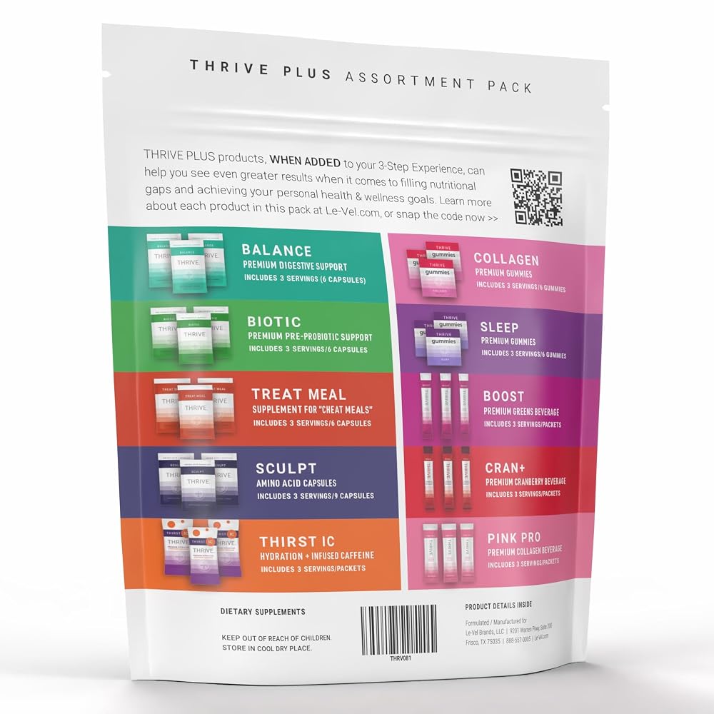 Le-Vel Thrive Plus Assortment Pack Nutritional Supplement - 30 Servings - image 2