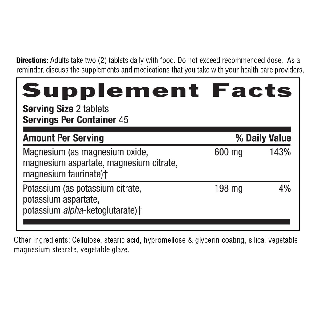 Country Life Target-Mins Magnesium Potassium Aspartate 600 mg/198 mg