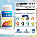 Best Naturals L-Lysine 500 mg - 250 Tablets - image 2