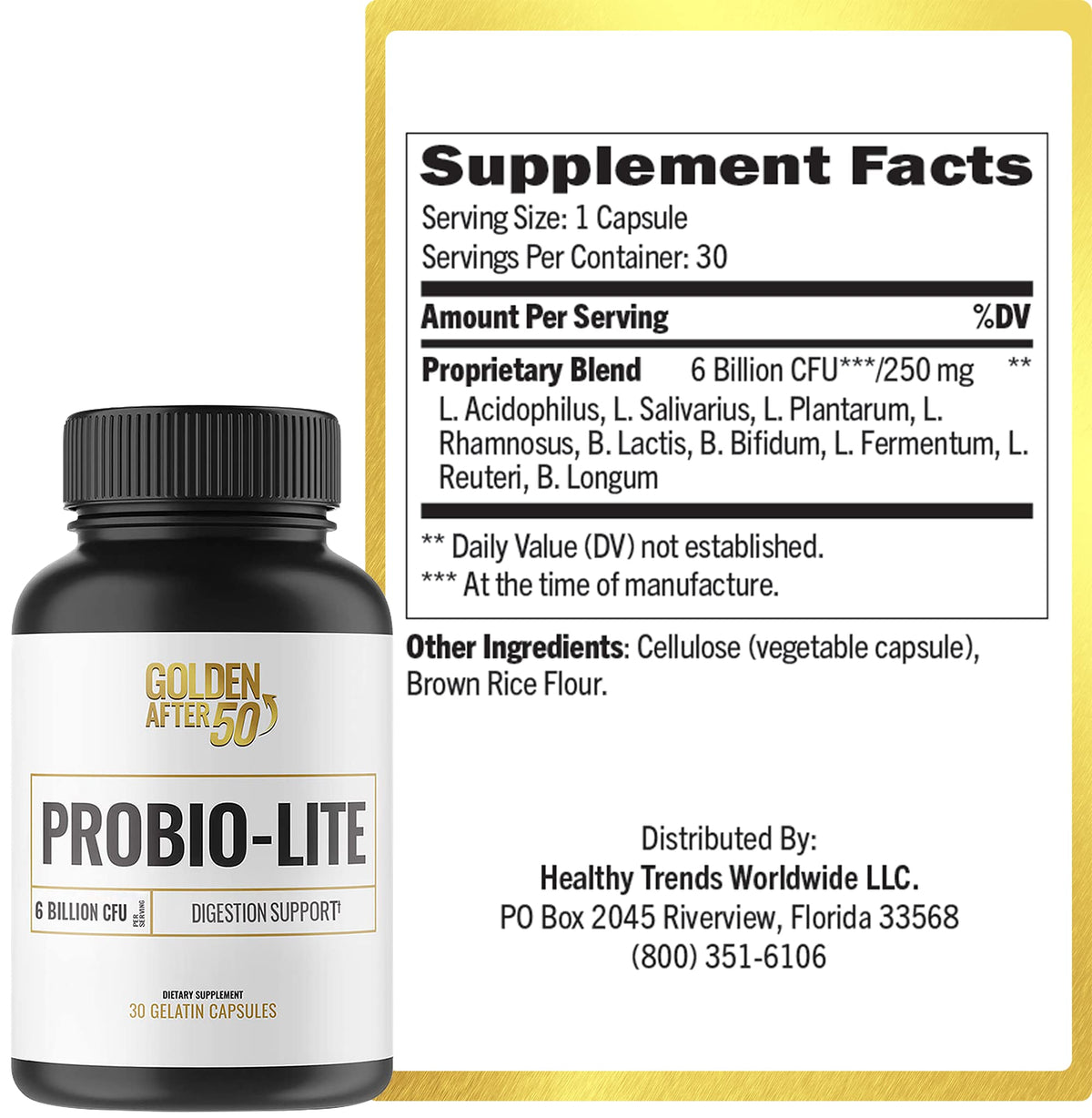 Golden After 50 Probio-Lite - for Gut Health and Digestion Support