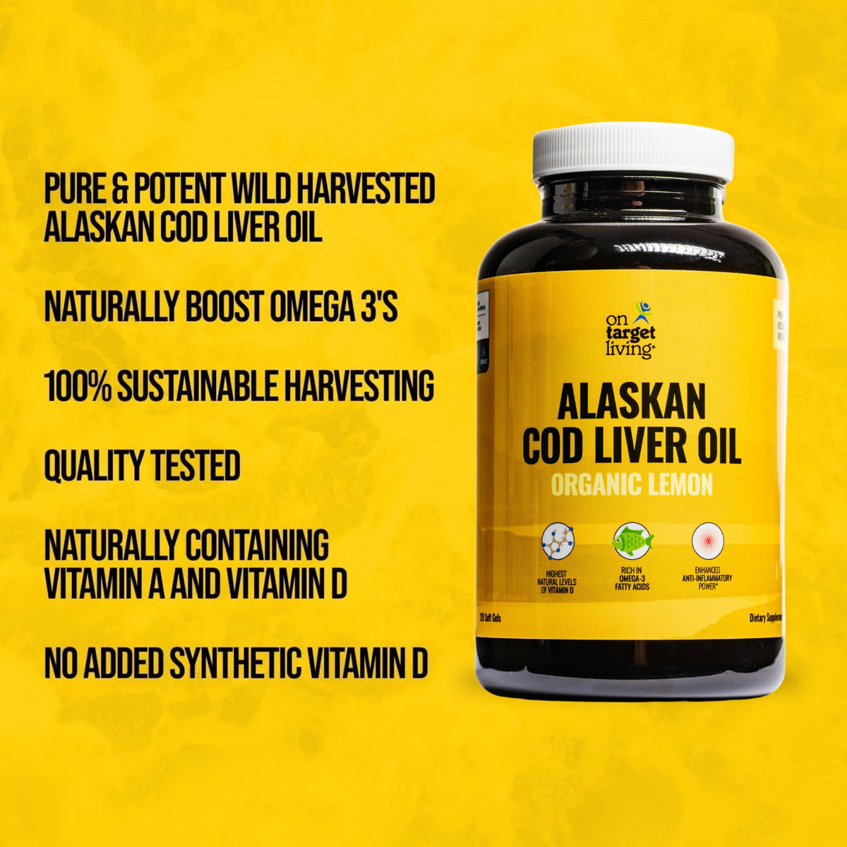 On Target Living Alaskan Cod Liver Oil - 120 Softgels - image 4