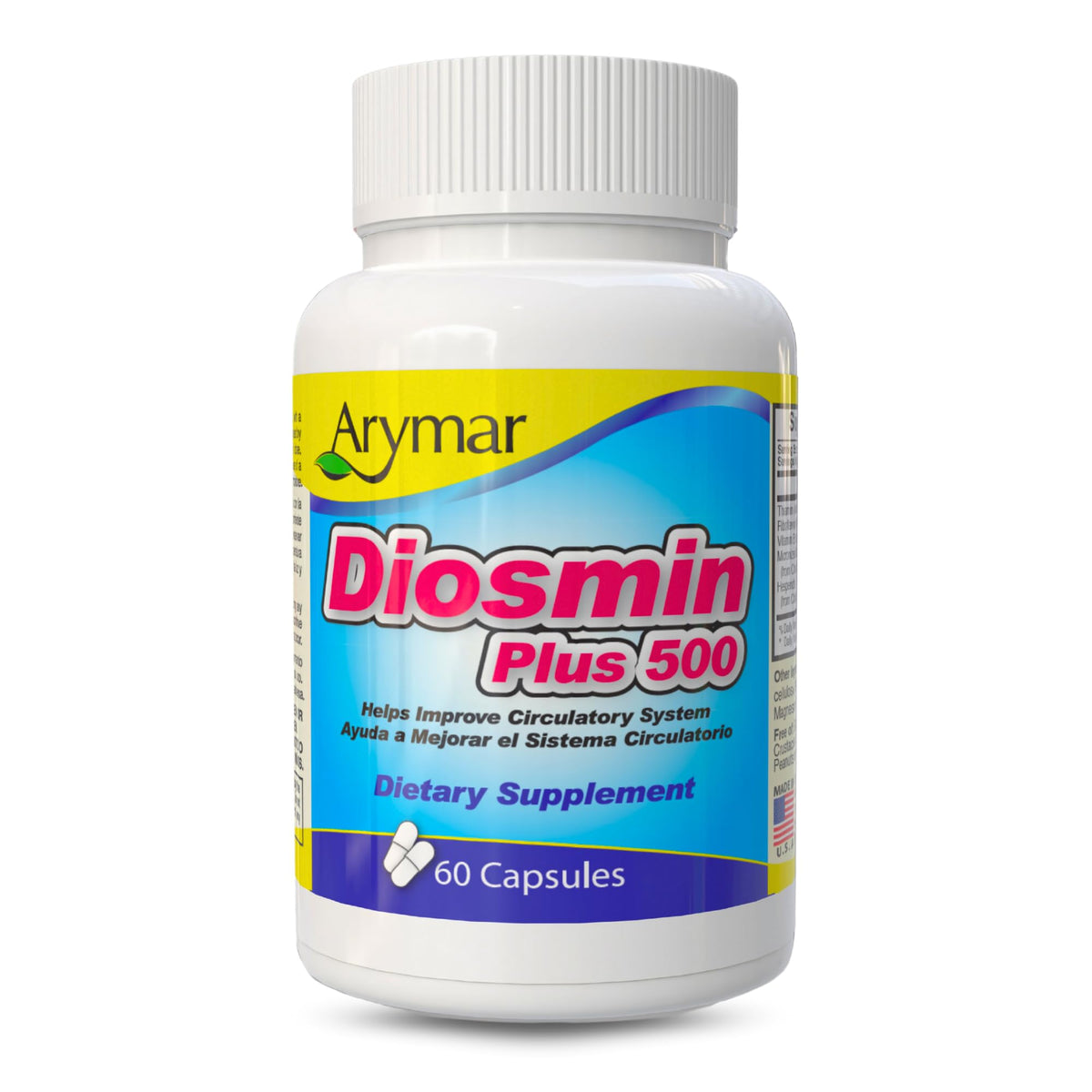 Arymar Diosmin 500mg with Vitamin B-Complex - 60 Capsules