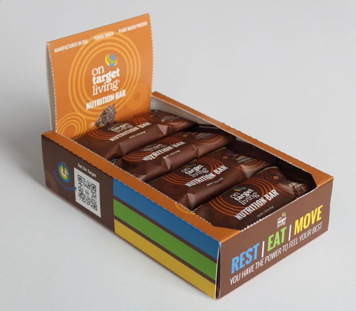On Target Living Chocolate Almond Butter Nutrition Bar - 12-Pack