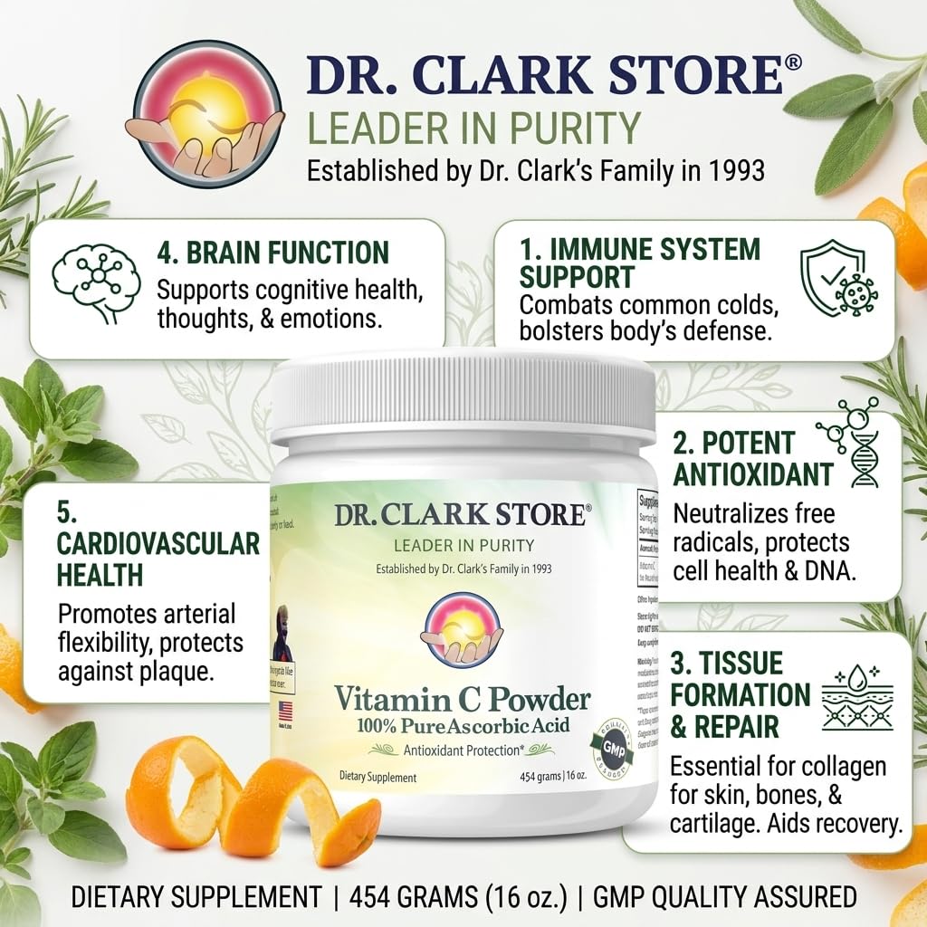 Dr Clark Vitamin C Powder Ascorbic Acid - 16 oz - image 4