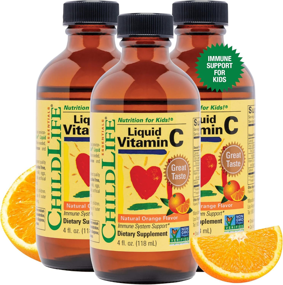 ChildLife Essentials Liquid Vitamin C Immune Support - 12 Fl Oz (3 Pack)