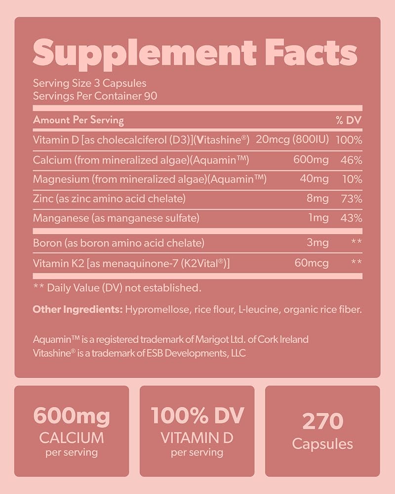 sapling Calcium Supplement with Vitamin K2 & D3 - 270 Capsules - image 4