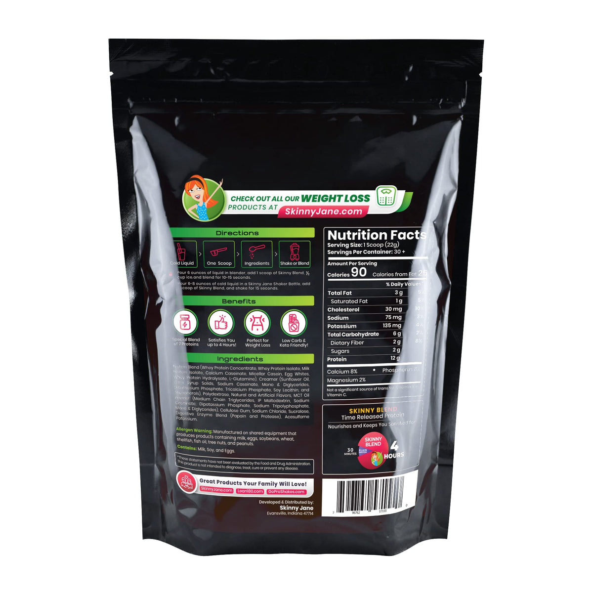 Skinny Blend - Best Tasting Protein Shake for Women, 30 Shakes per Bag