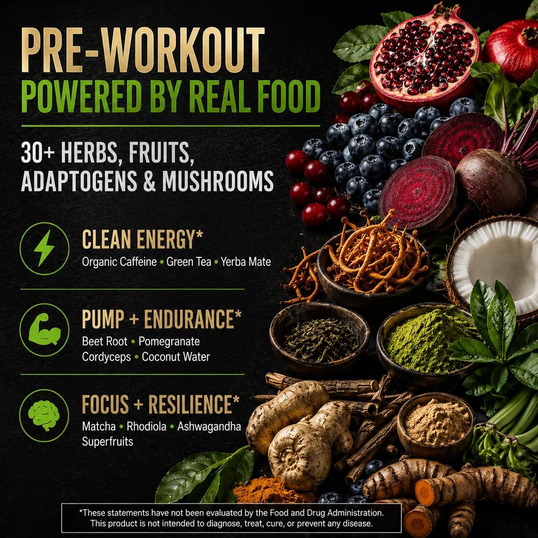 Organic Muscle Pre-Workout Powder Strawberry Mango - 20 Servings - image 3