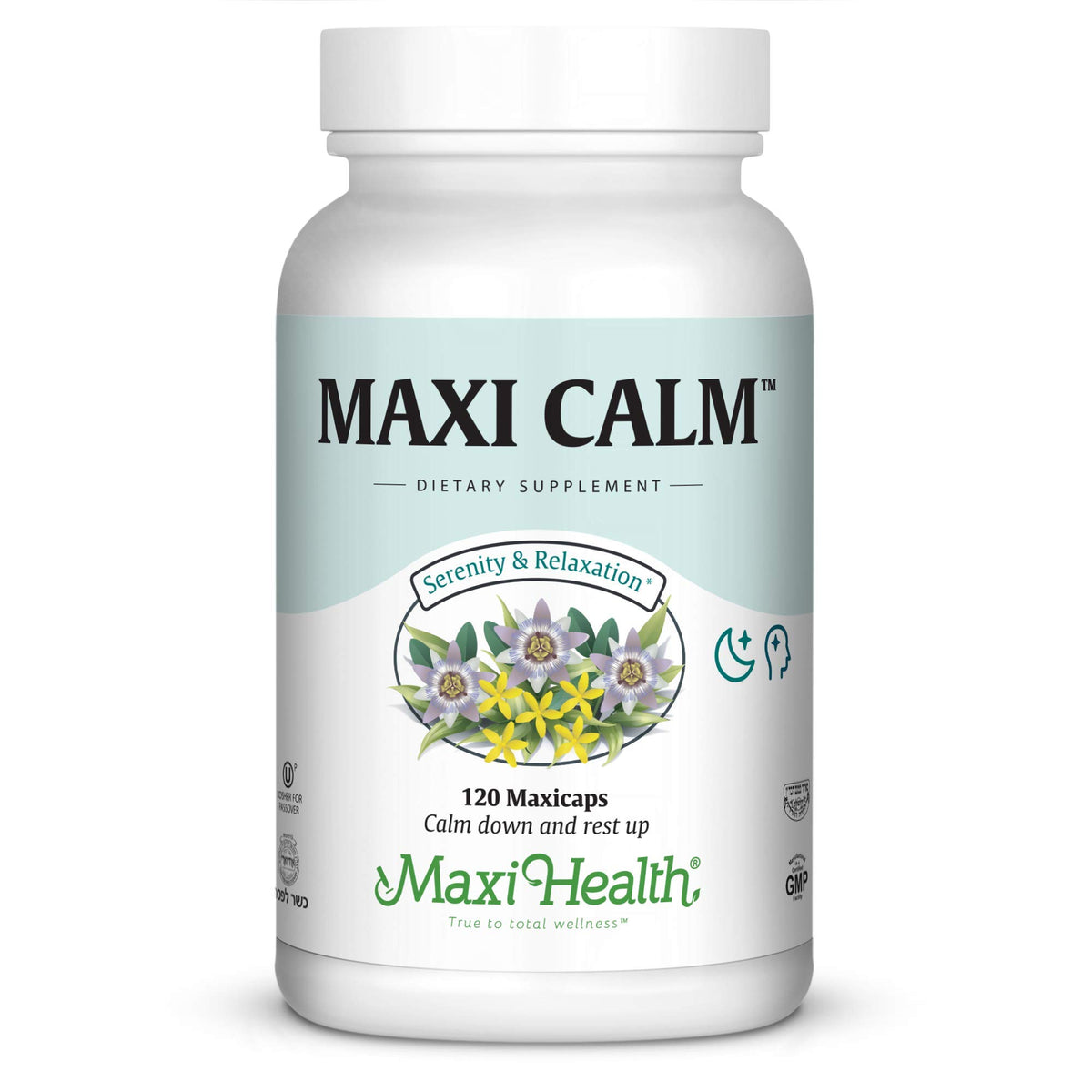 Maxi Health Stress Relief Supplement with L-Theanine - 120 Capsules