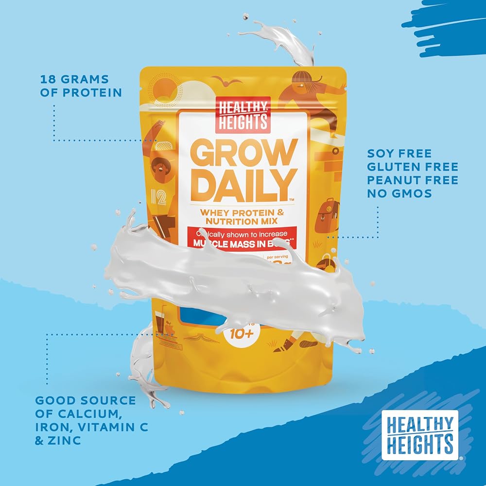 Healthy Heights Grow Daily Kids Protein Drink Mix Plain - 21.6 oz - image 3