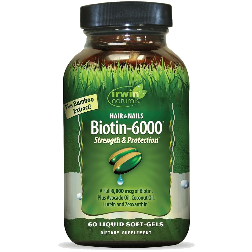 Irwin Naturals Biotin-6000 Hair Skin & Nail Support - 60 Softgels
