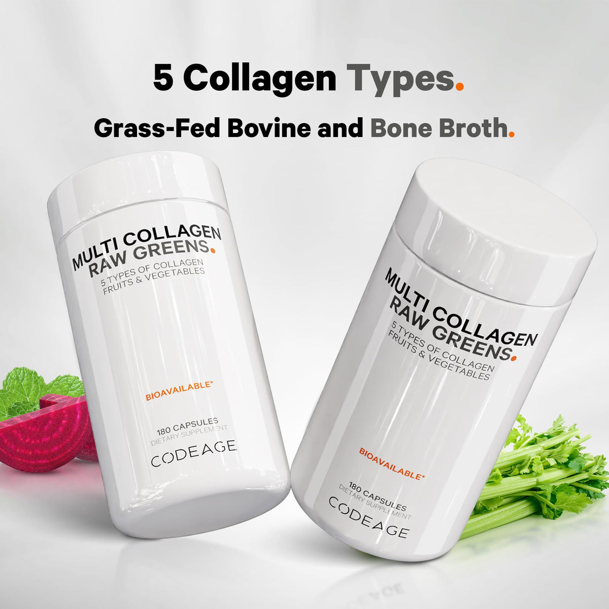 Codeage Multi Collagen Protein + Organic Raw Greens - 180 Capsules - image 3