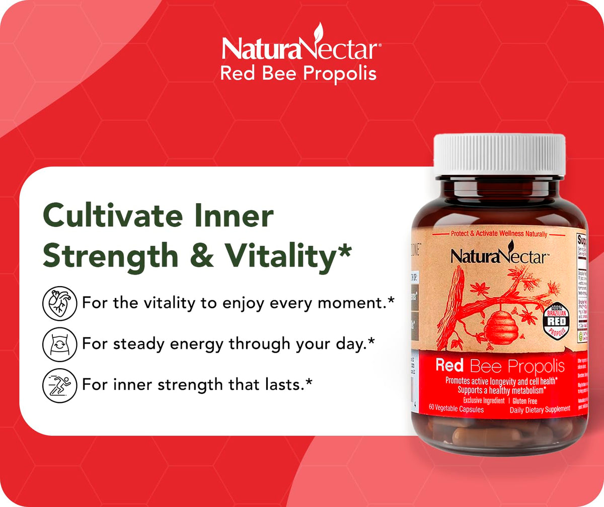 NaturaNectar Red Bee Propolis - 60 Vegetarian Capsules - image 5