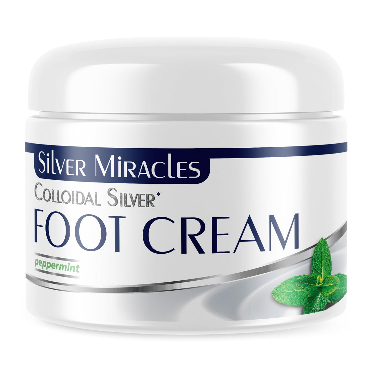 Silver Miracles Colloidal Silver Foot Cream Peppermint - 2oz