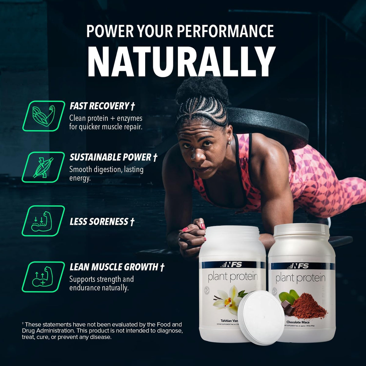 NF Sports All-Natural Plant-Based Protein Powder Chocolate Maca - 28 Servings - image 2