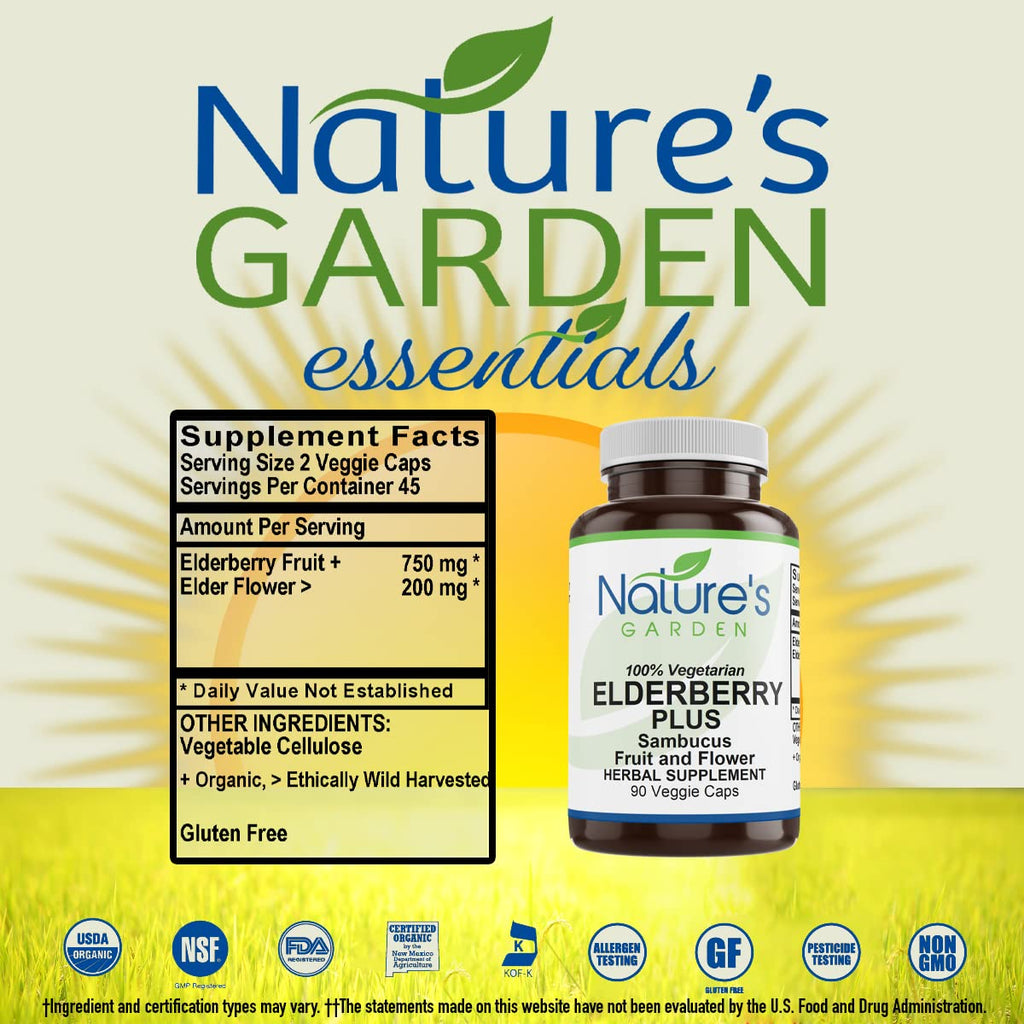 Nature's Garden Essentials Elderberry Plus Sambucus - 90 Vegetarian Capsules - image 2