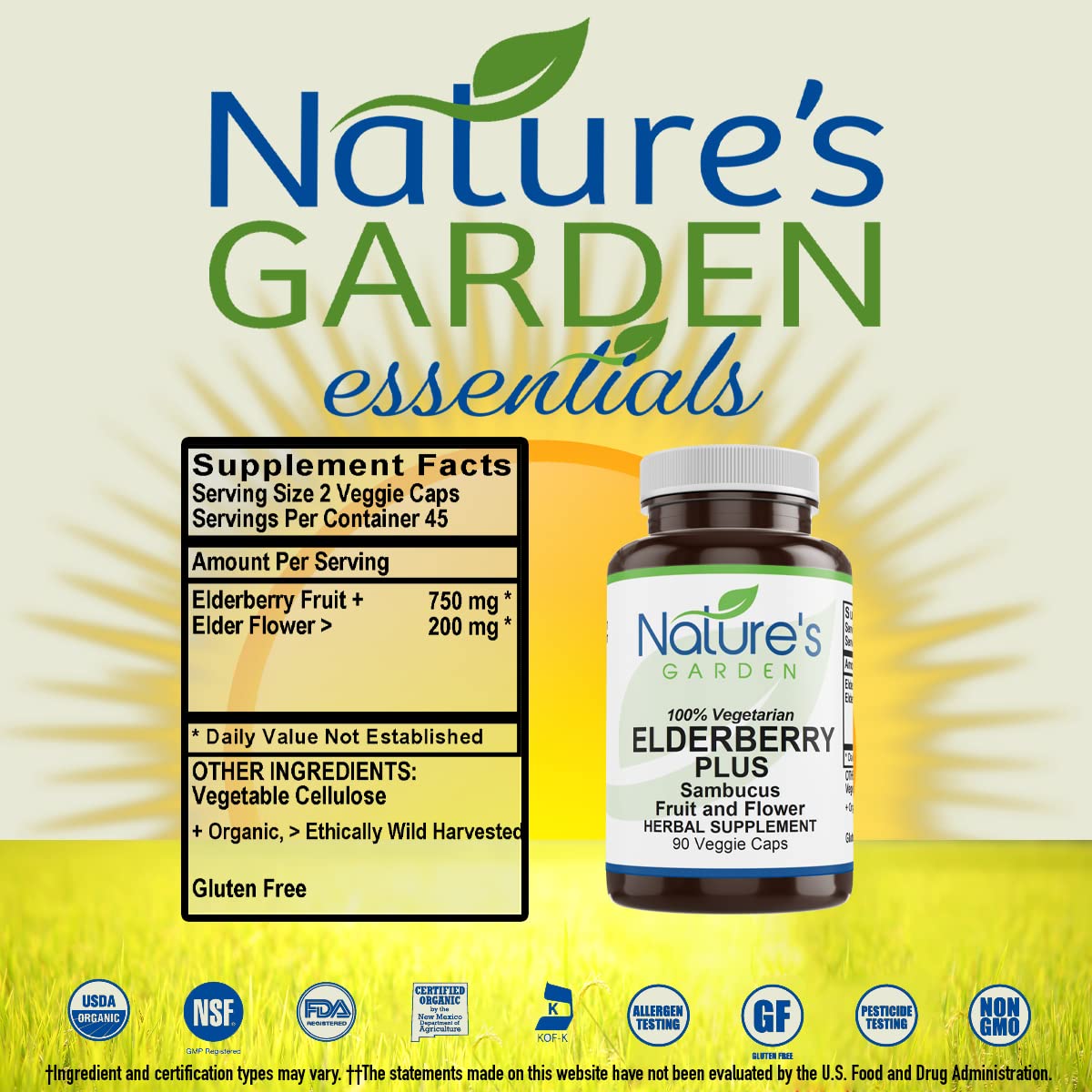 Nature's Garden Essentials Elderberry Plus Sambucus - 90 Vegetarian Capsules - image 2