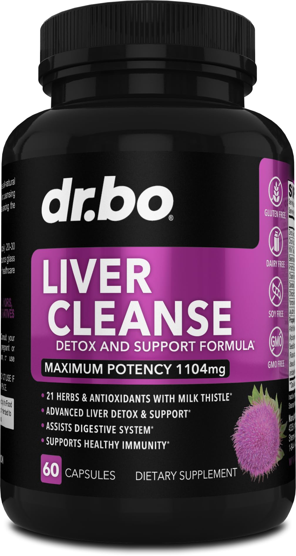 DR. BO Liver Cleanse Detox Support Supplement - 60 Capsules