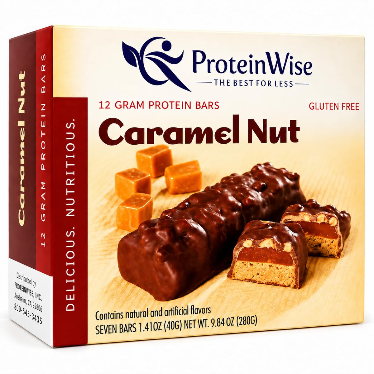 Proteinwise Caramel Nut High Protein Bars - 7 Bars