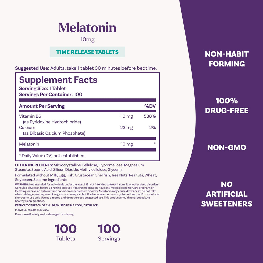 Natrol Melatonin 10 mg Time Release Sleep Aid - 100 Tablets - image 5