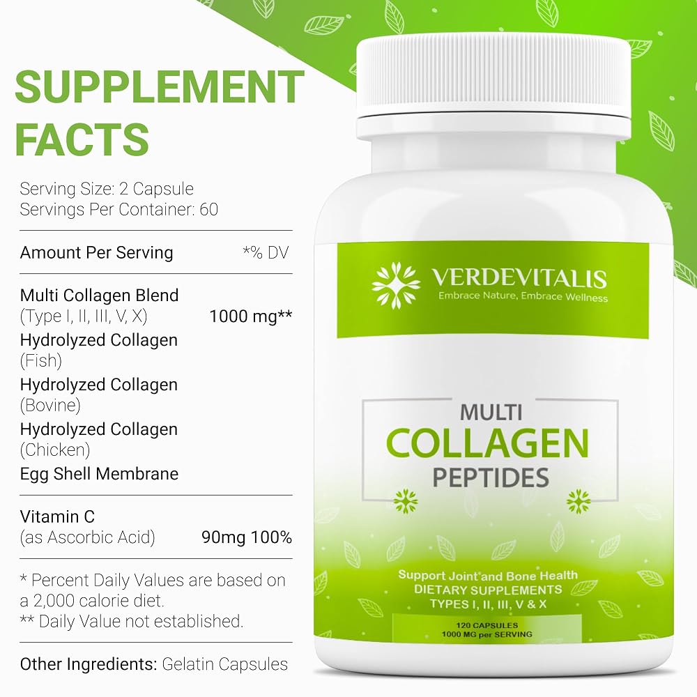VERDEVITALIS Multi Collagen Peptides Capsules - 120 Capsules - image 2
