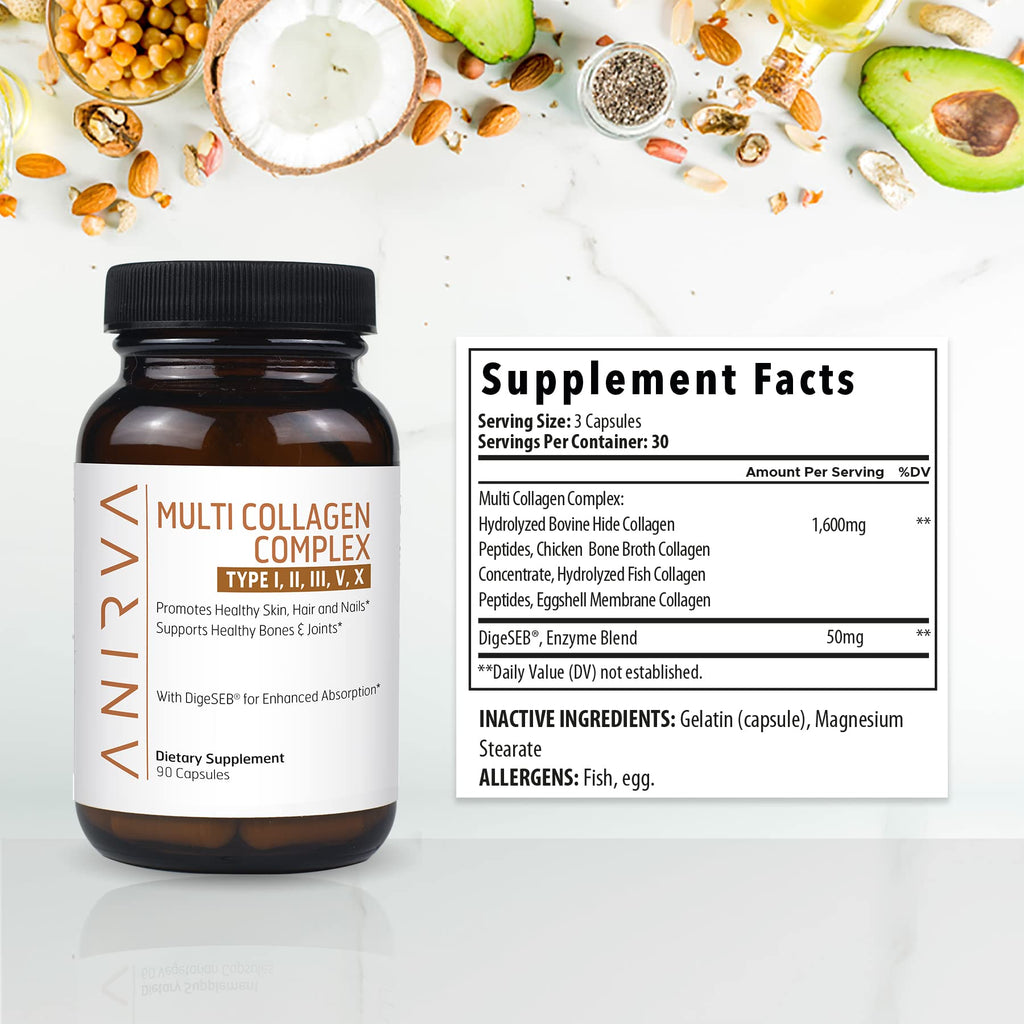 ANIRVA Multi Collagen Complex Types I II III V X - 90 Capsules - image 6