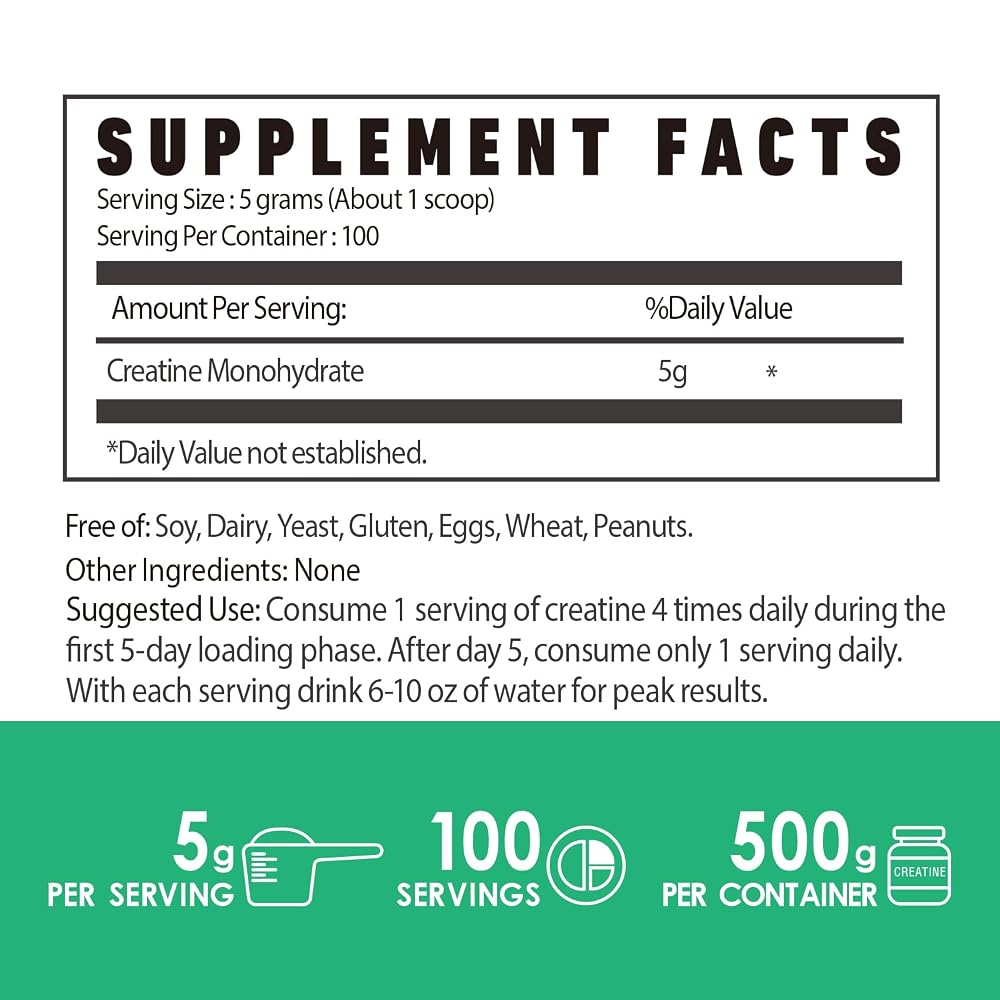 NUTRI POTENTIA Creatine Monohydrate Powder - 100 Servings - image 2