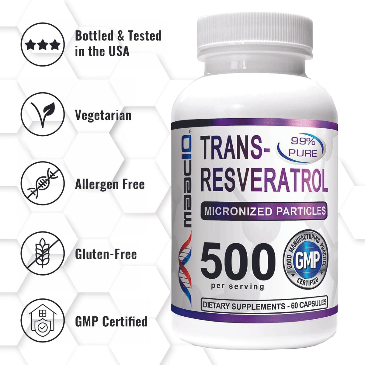 MAAC10 Trans Resveratrol 500mg - 60 Capsules - image 5