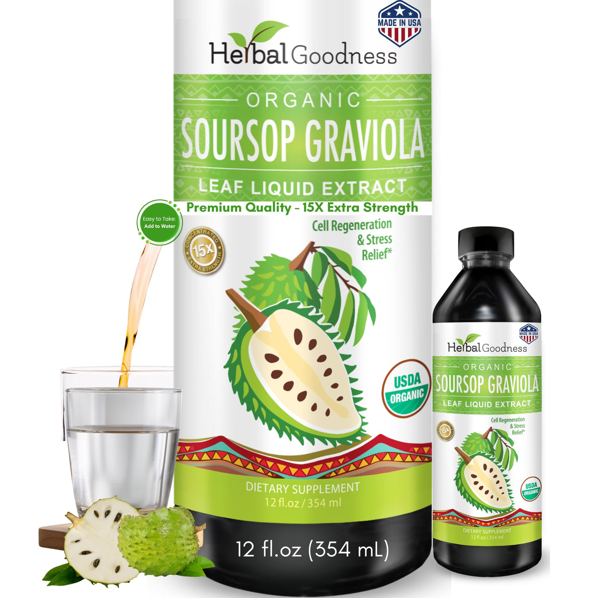 Herbal Goodness Soursop Graviola Liquid Drops Extract - 12 Fl Oz