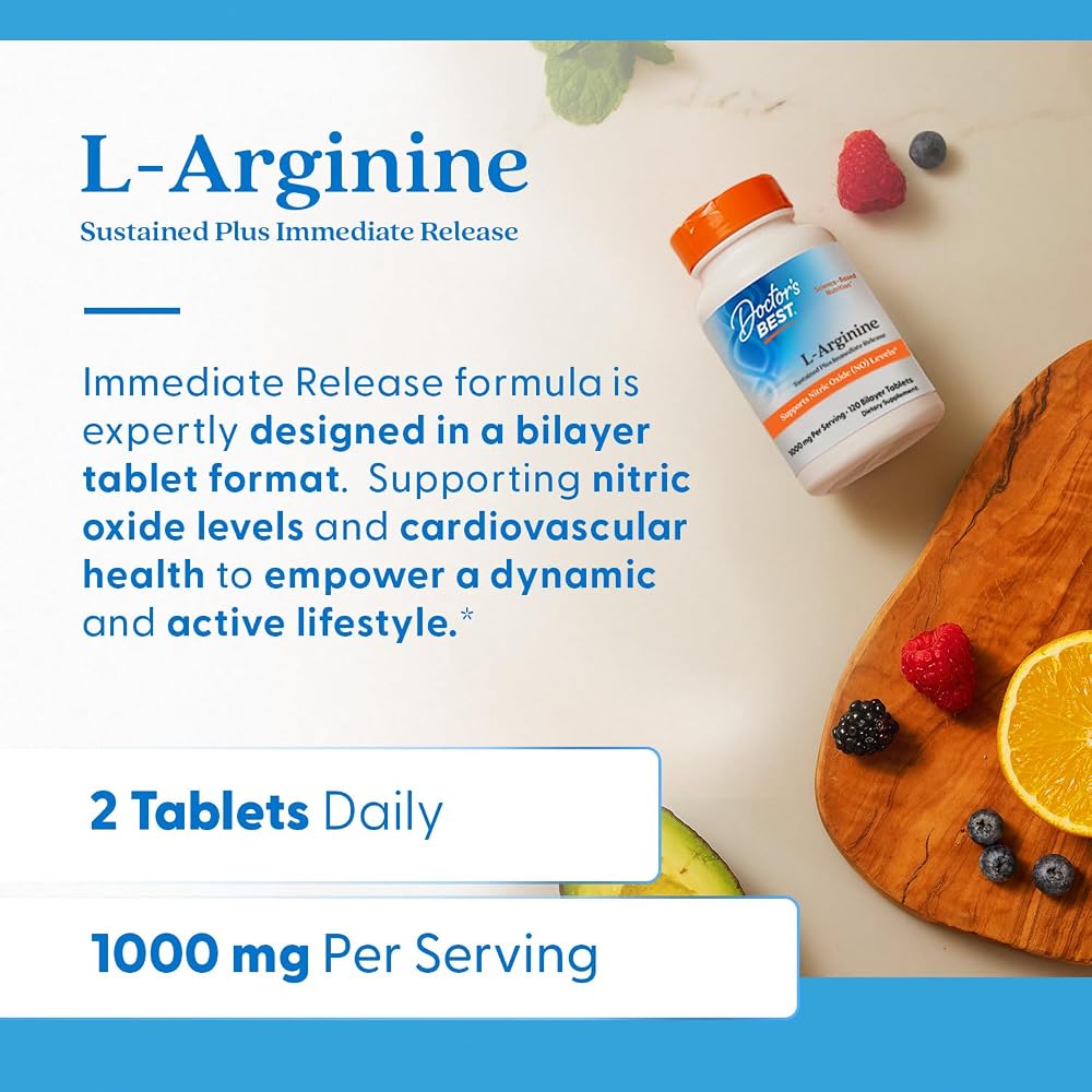 Doctor's Best L-Arginine Supplement - 120 Tablets - image 4