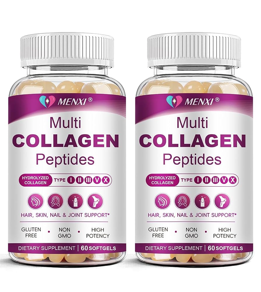 MENXI Multi Collagen Peptides Softgel for Women & Men - Type I II III