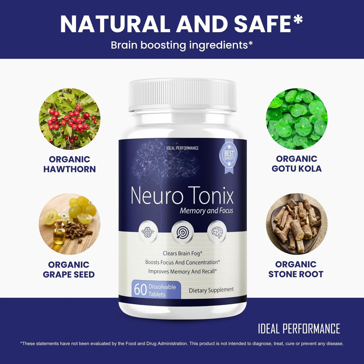 Ideal Performance Neurotonix Memory Supplement for Focus - 60 Capsules - image 6