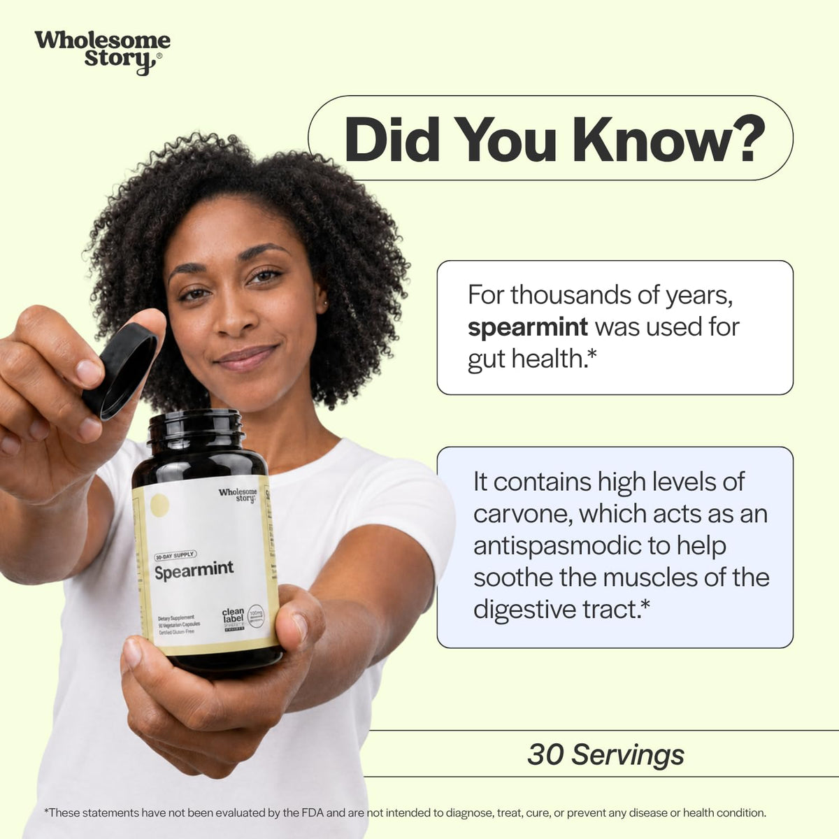 Wholesome Story Spearmint Capsules Hormone Support - 90 Capsules - image 5