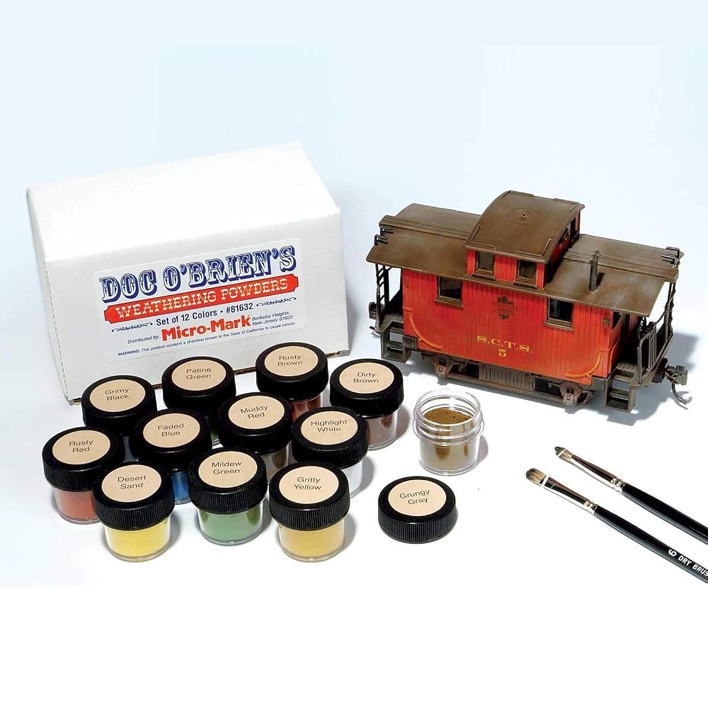 Micro-Mark Doc O'Brien's Weathering Powders Set of 12 Colors