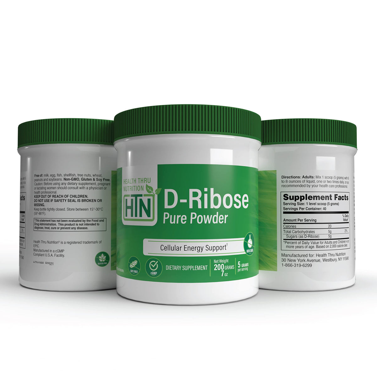 Health Thru Nutrition D-Ribose Pure Powder - 200g - image 5
