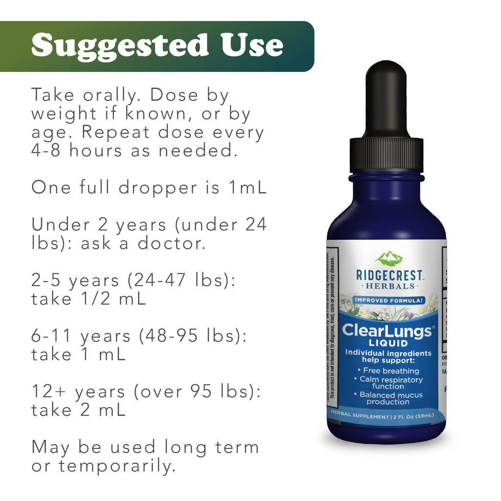 RidgeCrest Herbals ClearLungs Liquid Lung Support - 2 fl oz - image 4