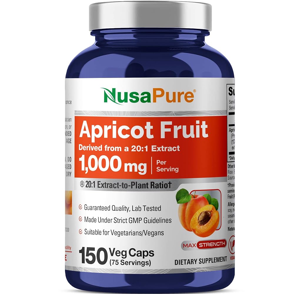 NusaPure Apricot Extract 1000mg Vegan - 150 Vegetarian Capsules