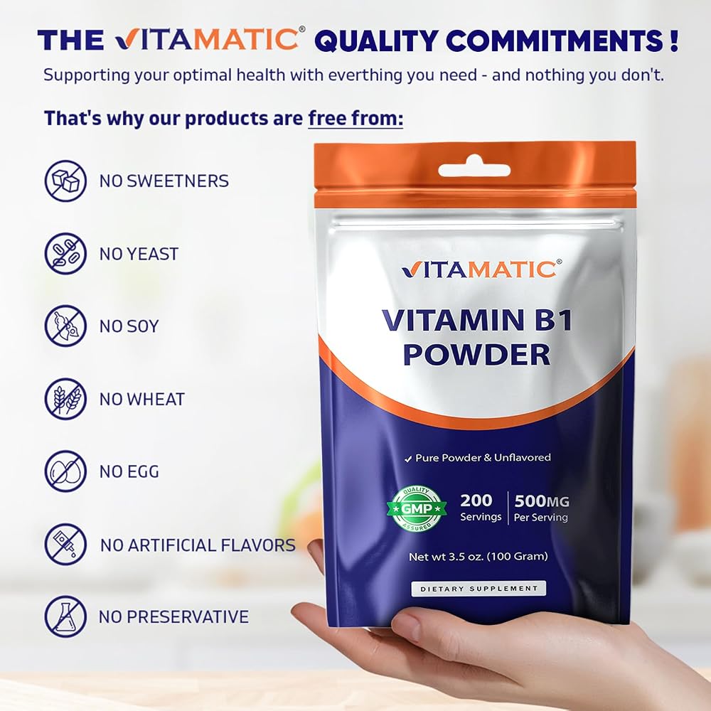 Vitamatic Vitamin B1 Pure Powder - 100 Grams - image 6