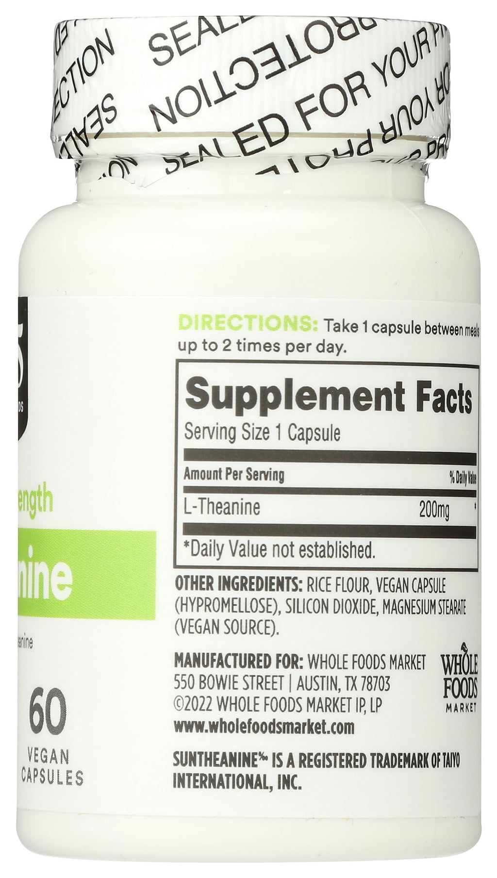 365 by Whole Foods Market L-Theanine 200mg - 60 Capsules - image 7