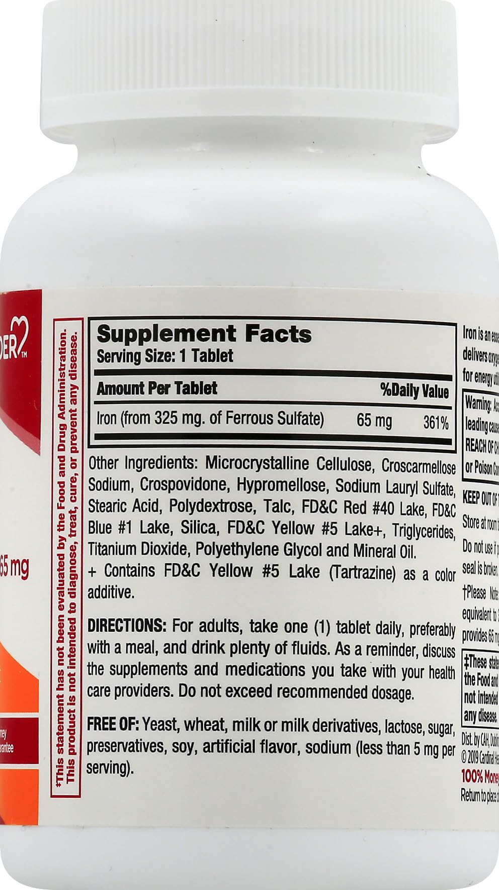 Leader Ferrous Sulfate 65mg Iron Tablets - 200 Count - image 3