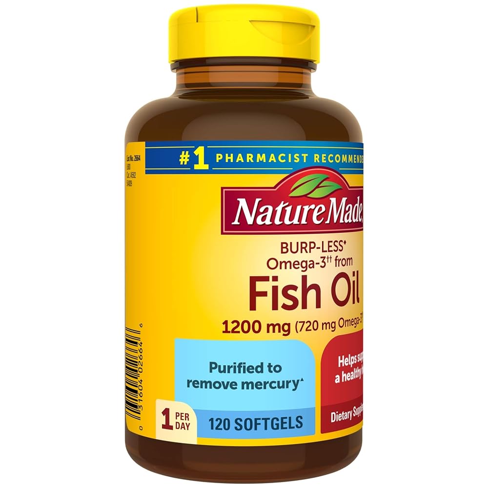 Nature Made Burp-Less Fish Oil 1200 mg One Per Day - 120 Softgels - image 7