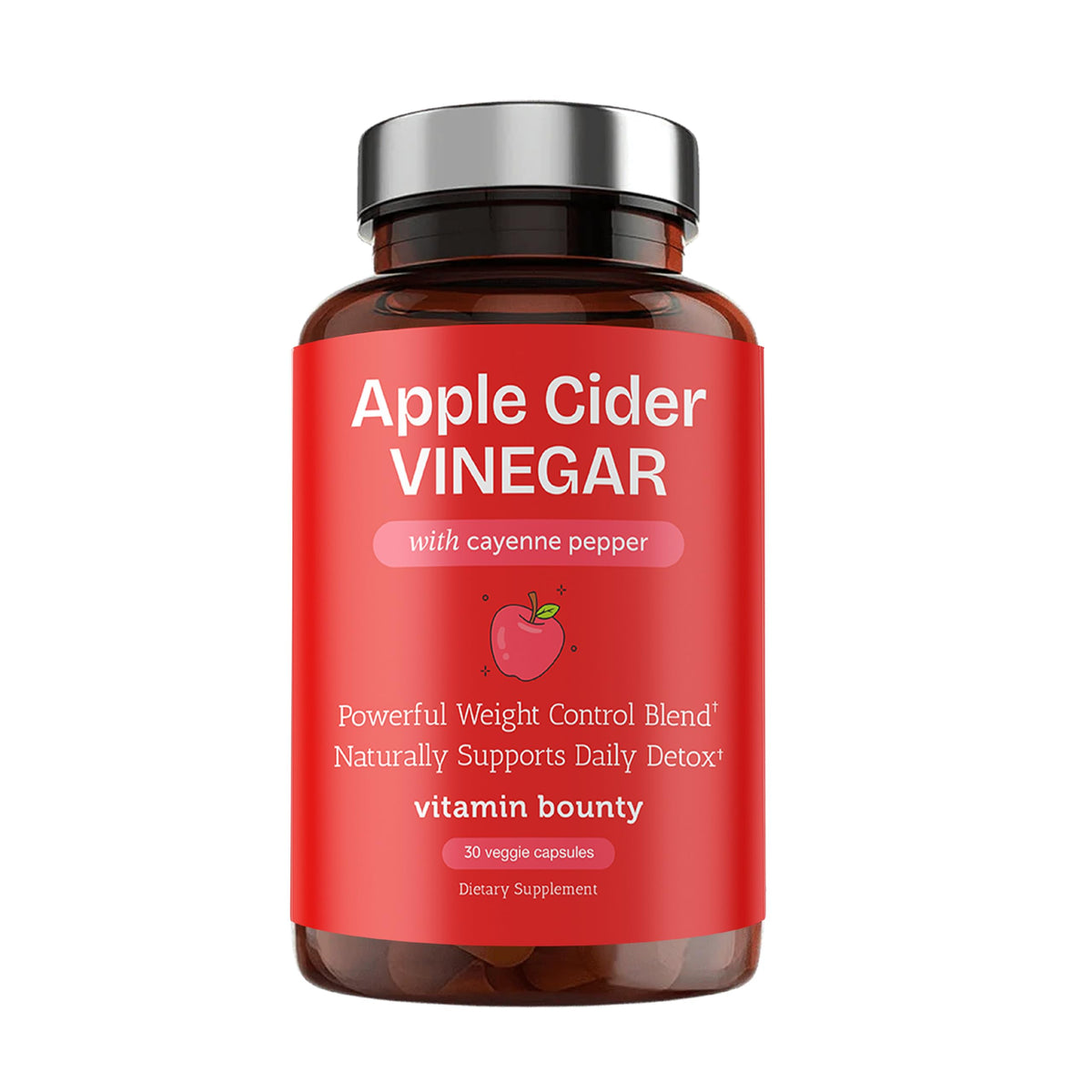 Vitamin Bounty Apple Cider Vinegar Capsules with GLP-1 Support - 30 Capsules