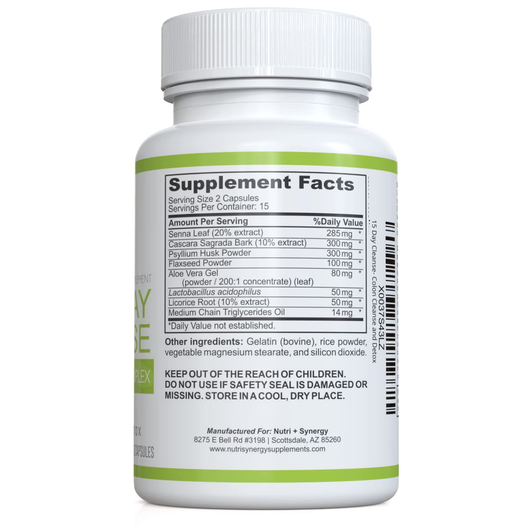 Nutri + Synergy 15 Day Colon Cleanse Advanced Herbal Complex - 30 Capsules - image 2