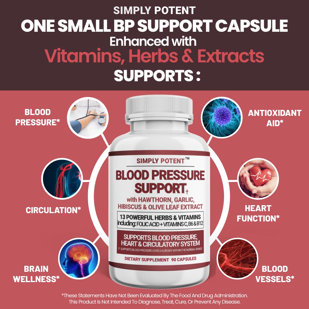 Simply Potent Blood Pressure Support Supplement - 90 Capsules - image 5