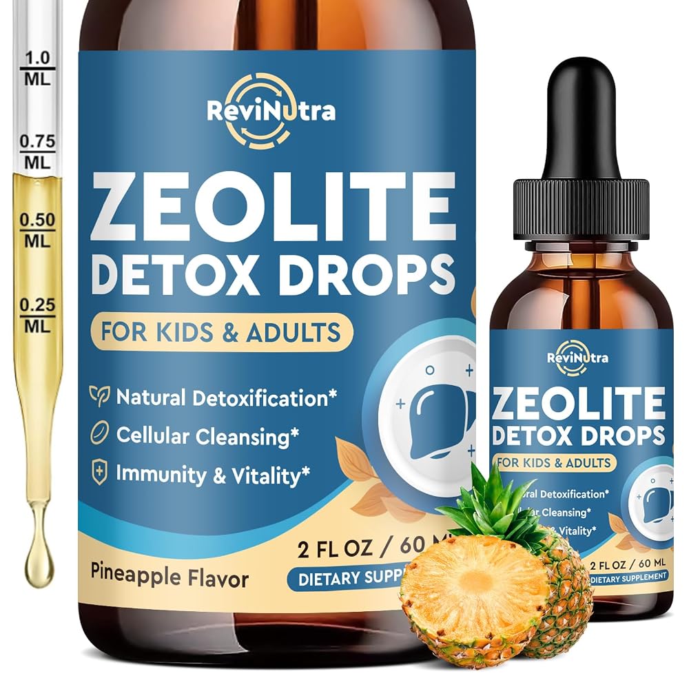 ReviNutra Zeolite Detox Liquid Drops with Chlorella & Vitamins - 2 Fl Oz